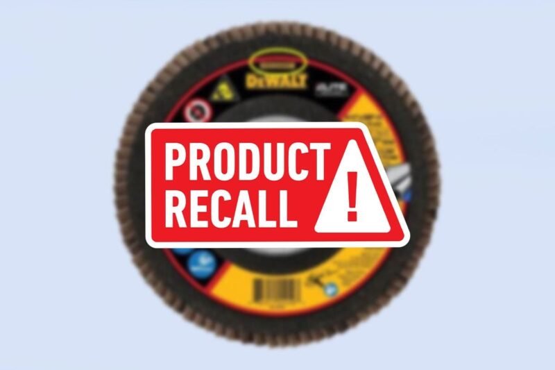 DEWALT Recalls Grinder Flap Discs Due to Injury Hazards
